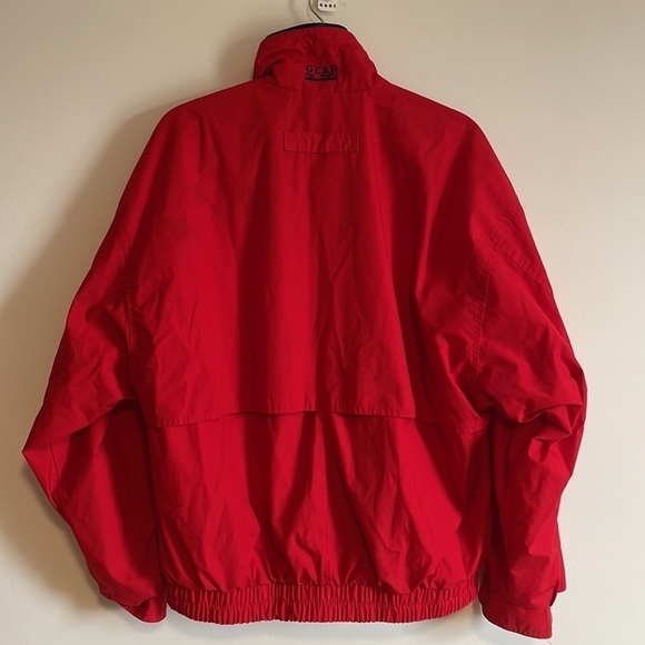 VTG 90s Jacket Gear Sports Boating Large Red Navy Blue Long Sleeve Windbreaker - Picture 8 of 14